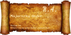 Majerszky Andor névjegykártya